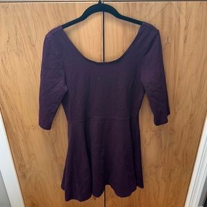 Purple 3/4 Sleeve Dress
